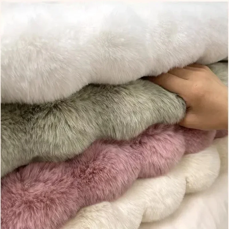 침실용 인조 토끼 카펫 털이 푹신한 매트, 세탁 가능한 공간 러그, 푹신한 부드러운 크리스마스 장식, 럭셔리 소파 매트 쿠션