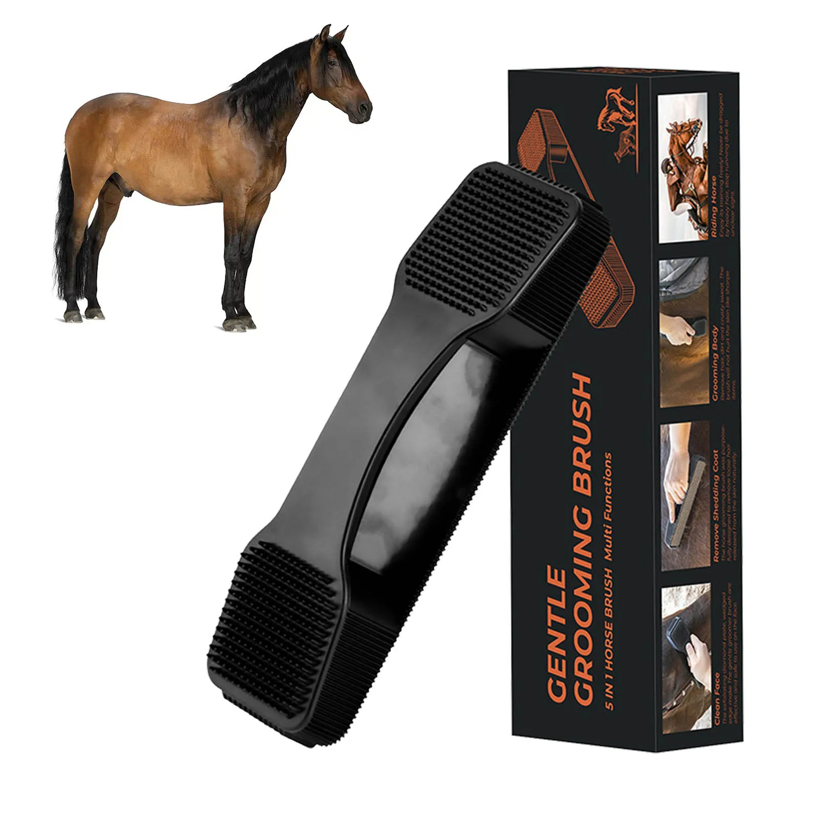 5 In 1 Horses Hair Removal Massage Brush Dogs Grooming Shedding