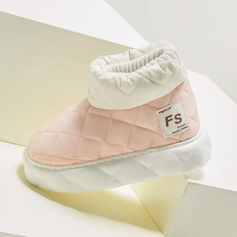 Warm New Fashion Plush Slippers For Woman Man Bread Shoes Winter Warm Thick Platform Waterproof Slippers Outdoor Home Shoes