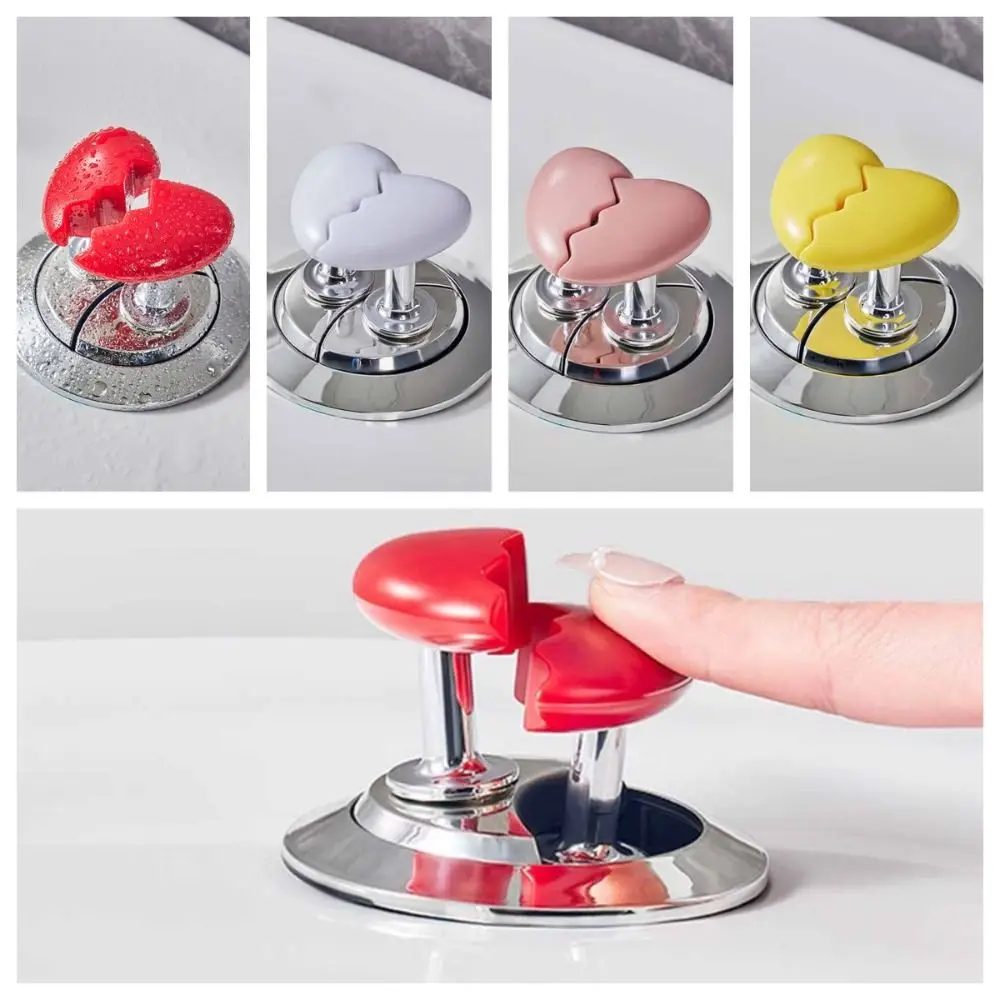 Broken Heart Shape Toilet Press Nail Protector Colorful Toilet Button Self-Adhesive Tank Flush Button Bathing Room Decor