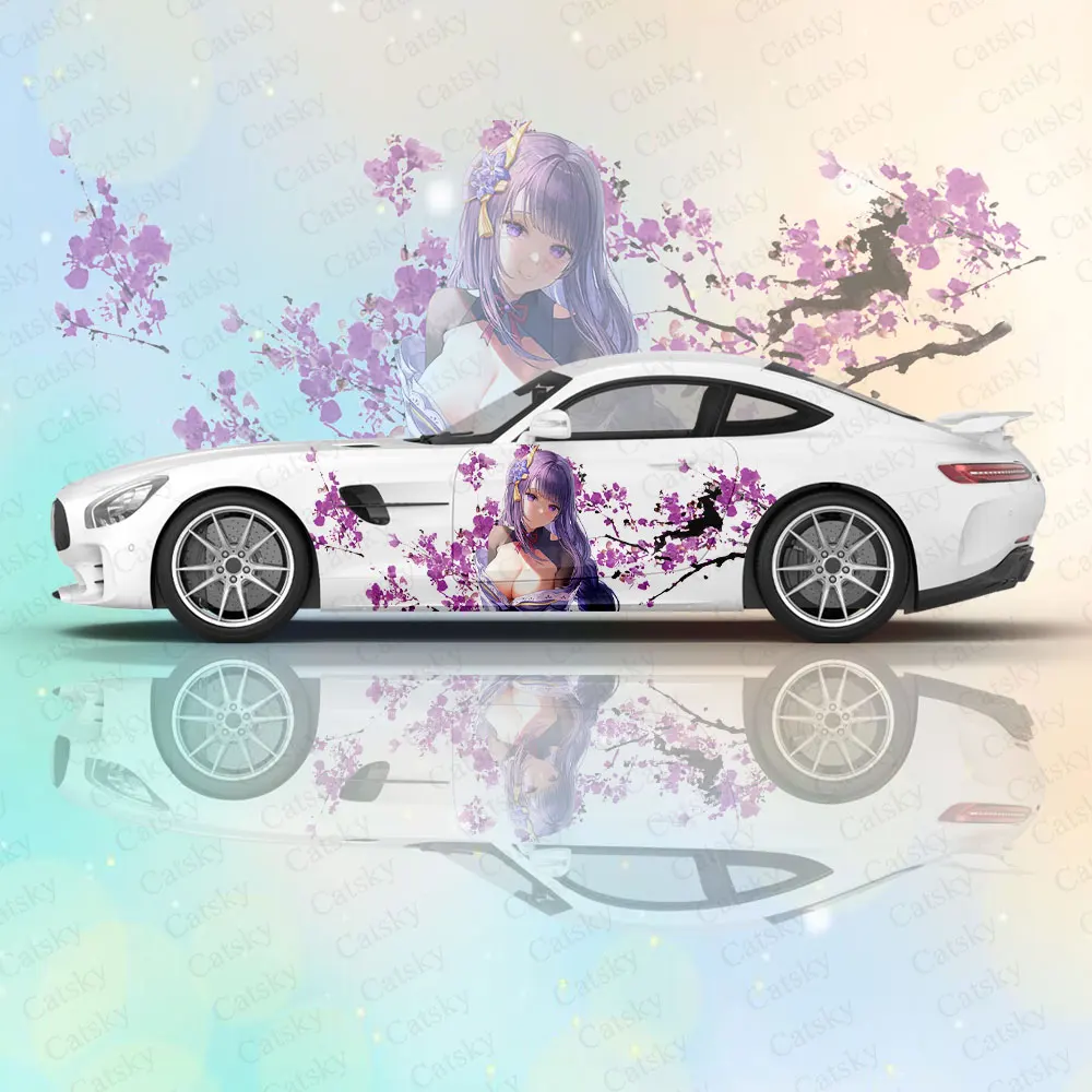 

Genshin Impact Raiden Shogun Anime Car Body Stickers Anime Itasha Car Side Decal Sticker Car Body Sticker Car Body Decor Sticker