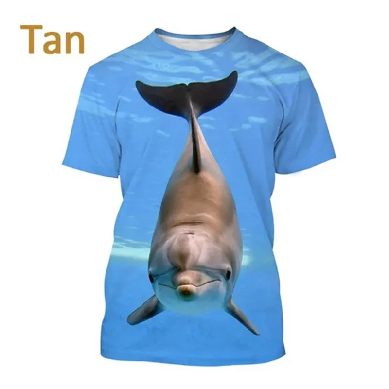 

Smile Dolphin T Shirt Men Casual 3D Funny Dolphins Printed Short-sleeved T-shirt Cute Womens Clothing Kawaii Kid Tops Tee Shirts