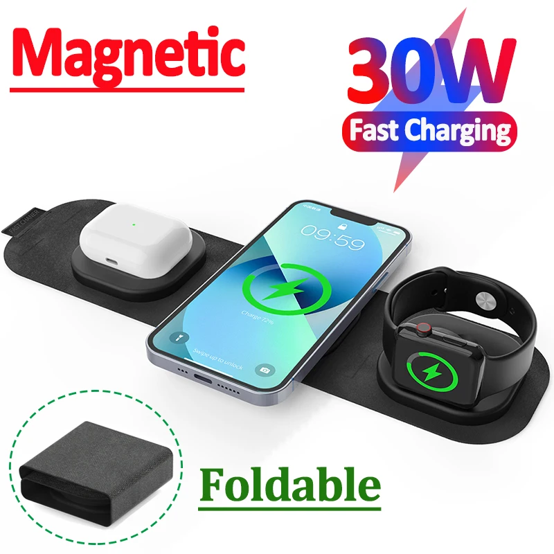 30W Magnetic Car Wireless Charger Air Vent Phone Holder Stand For Macsafe iPhone 13 12 Mini Max Pro Qi Fast Car Charging Station magsafe charger amazon