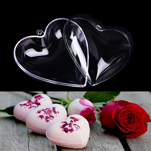 Love Heart Clear Craft Mold diy Bath bomb mold soap molds Plastic Candy Box