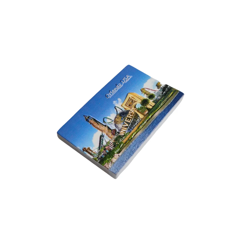 Magnete Frigorifero 3D Orlando USA – Souvenir In Cristallo Trasparente 50x50 Mm, Regalo Di Viaggio, Decorazione Cucina