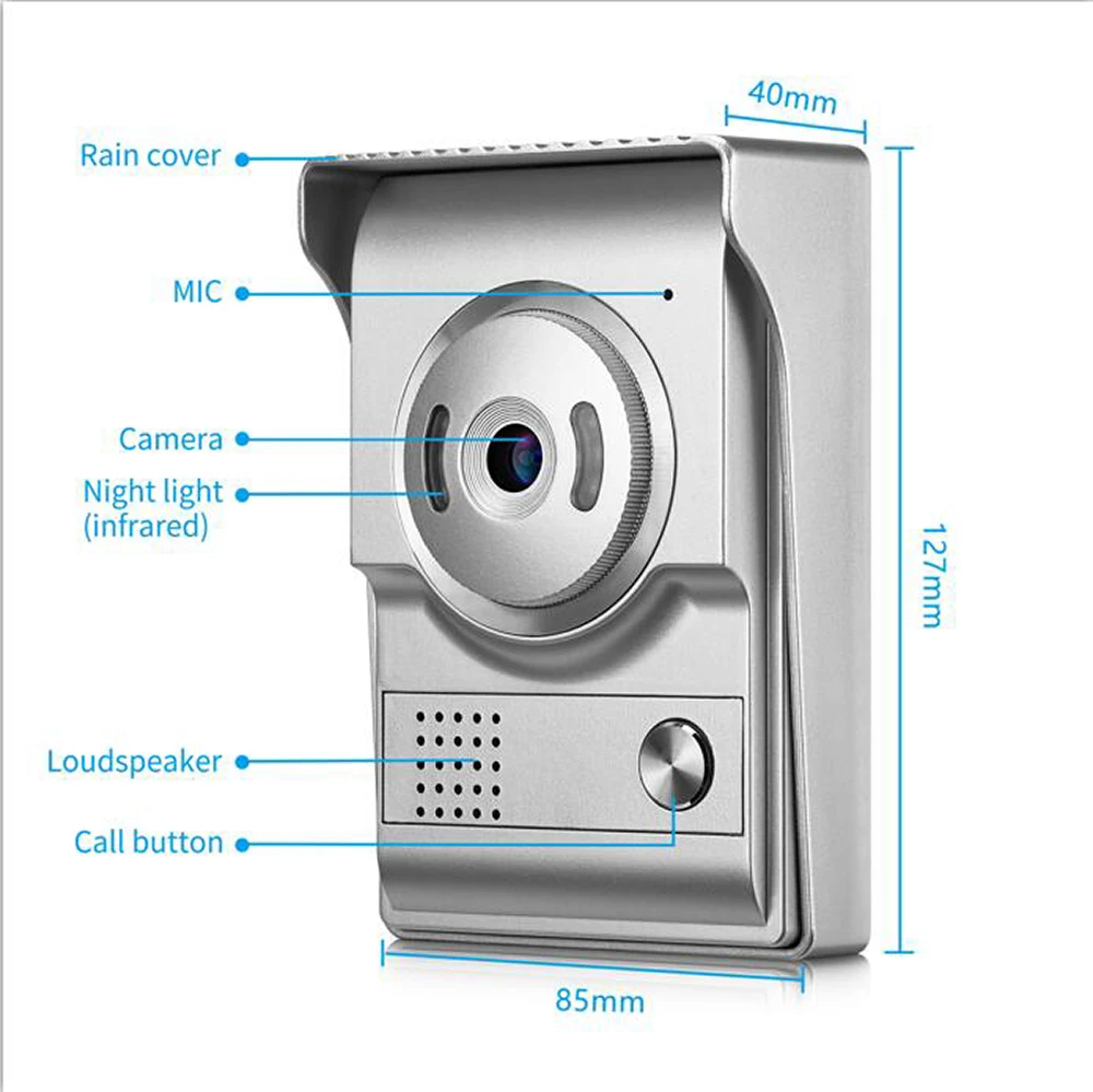 Video Doorbell Door Phone Cameras 4 Wire Cable Wired Video Door Phone Intercom Entry System