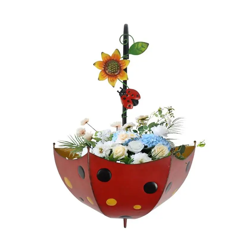 

Wall Umbrella Flower Pot Plant Hanger Metal Flower Pot Wall Decor Decorative Wall Umbrella Shaped Bonsai Planter For Garden