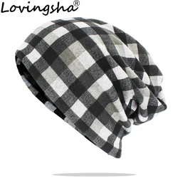 Autumn Spring Men Women Dual-use Skullies Beanies Baggy Soft Chemo Warm Hats Ladies Thin Girl Scarf Loss Alopecia Feminino HT217