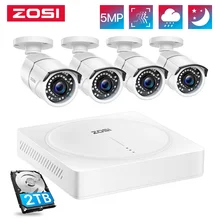 Zosi 8ch 5.0mp hd sistema de câmera de segurança 8ch h.265 + 5mp dvr com 5mp hd ao ar livre/indoor cctv câmera de vigilância por vídeo em casa kit