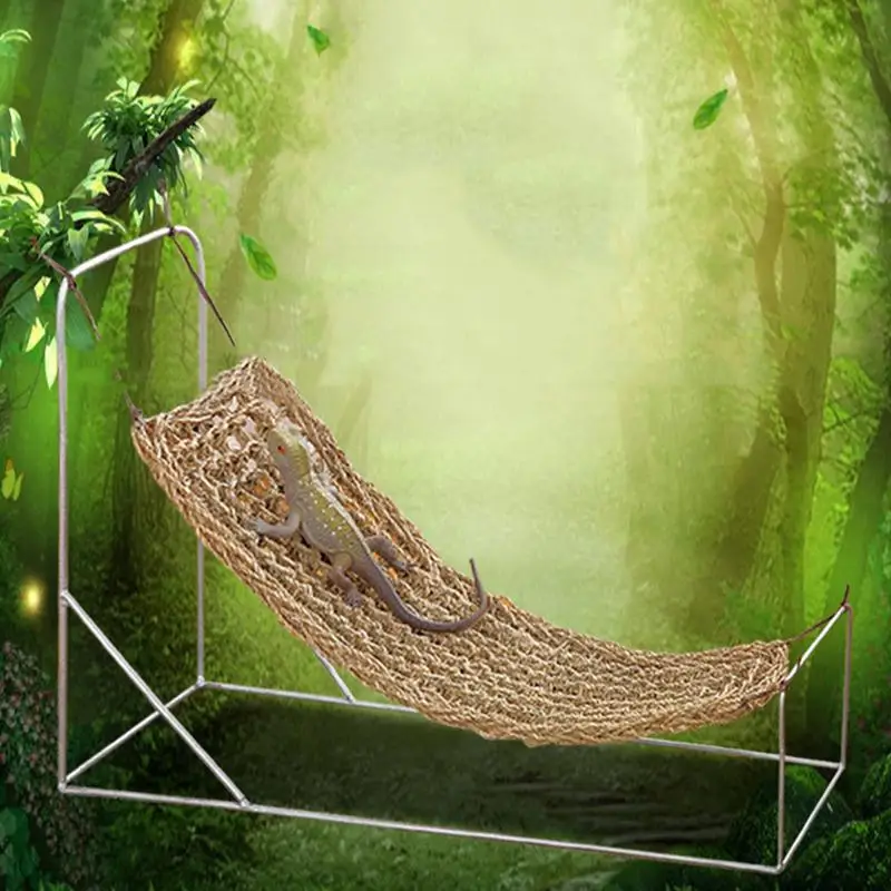 Reptile Grass Mat Lizard Hamster Bed Seaweed Hammock Swing Pad Small Pet Cage Hanging Cushion Playing Decoration Accessories