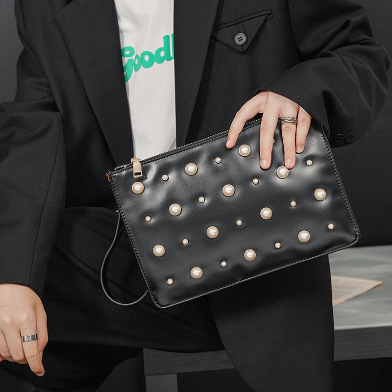 

Tidog New fashion leisure Pearl Korean envelope bag for street clutch bag