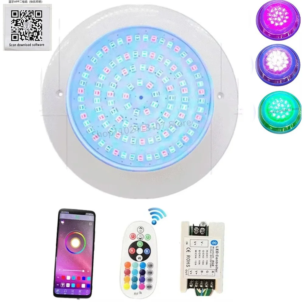 35W RGB LED 수영장 조명 IP68방수 12V 야외 초박형 벽걸이형 수중 ..