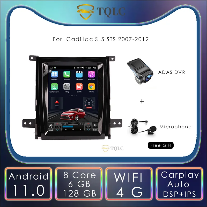

TQLC Android Car Radio Player Tesla Style Vertical For Cadillac SLS STS 9.7’' DVD Multimedia Player Stereo GPS Navigation