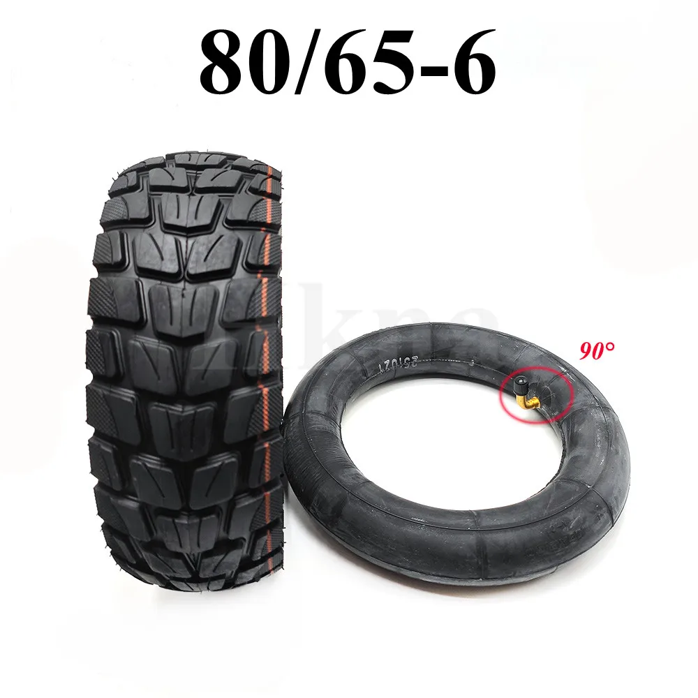 YAAQII For 10 Inch Electric Scooter Tire And Inner Tube Set 80/65-6 255x80 Replacement For Zero 10X Kugoo Speedual Off-Road Pneumatic Tires Black Rubber (Suitable For Road