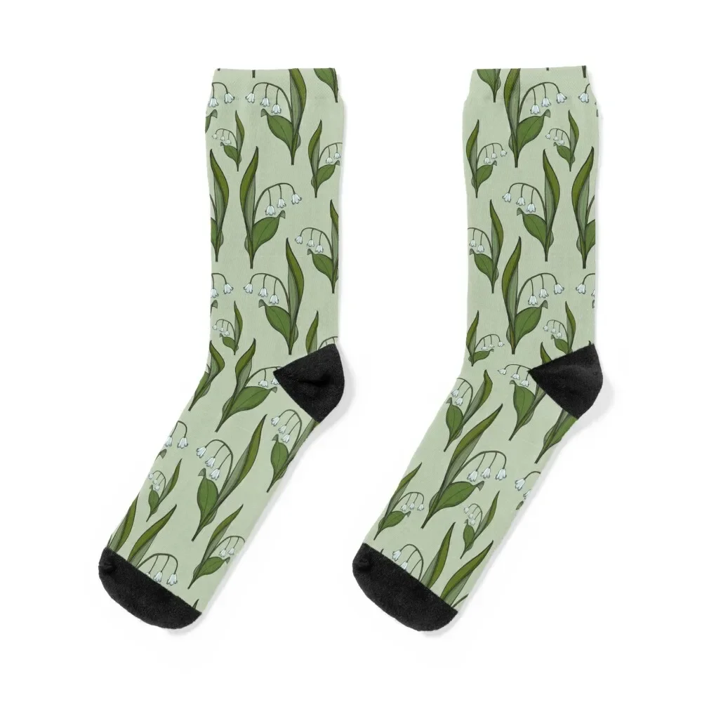 Lily of the valley flower pattern Socks Hiking boots man Men's Socks Women's