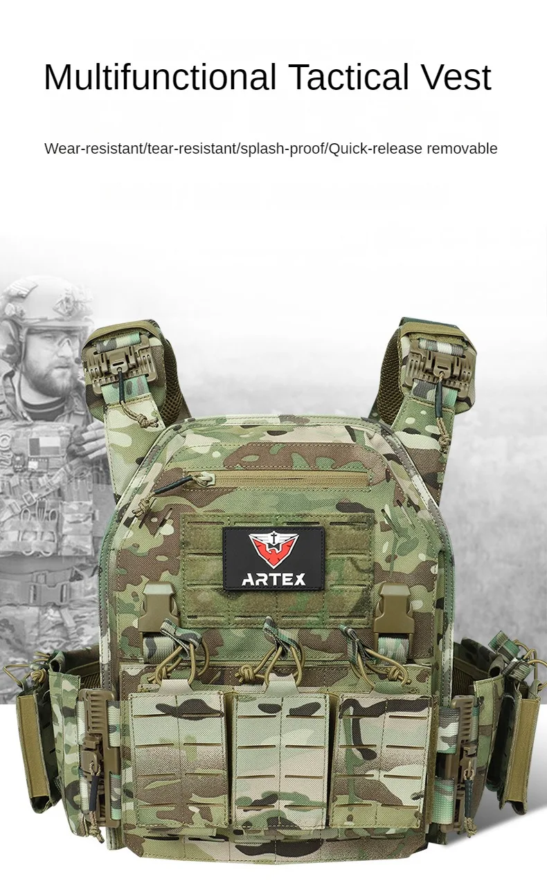 Tactical Utility Vest – Lightweight Adjustable Quick Release Gear 500D Nylon