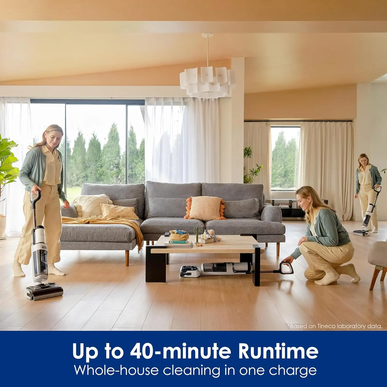 S6 Cordless Wet Dry Vacuum Cleaner, 180°Lay-Flat Smart Vacuum Mop, 40 Minutes Long Runtime 158℉ 2