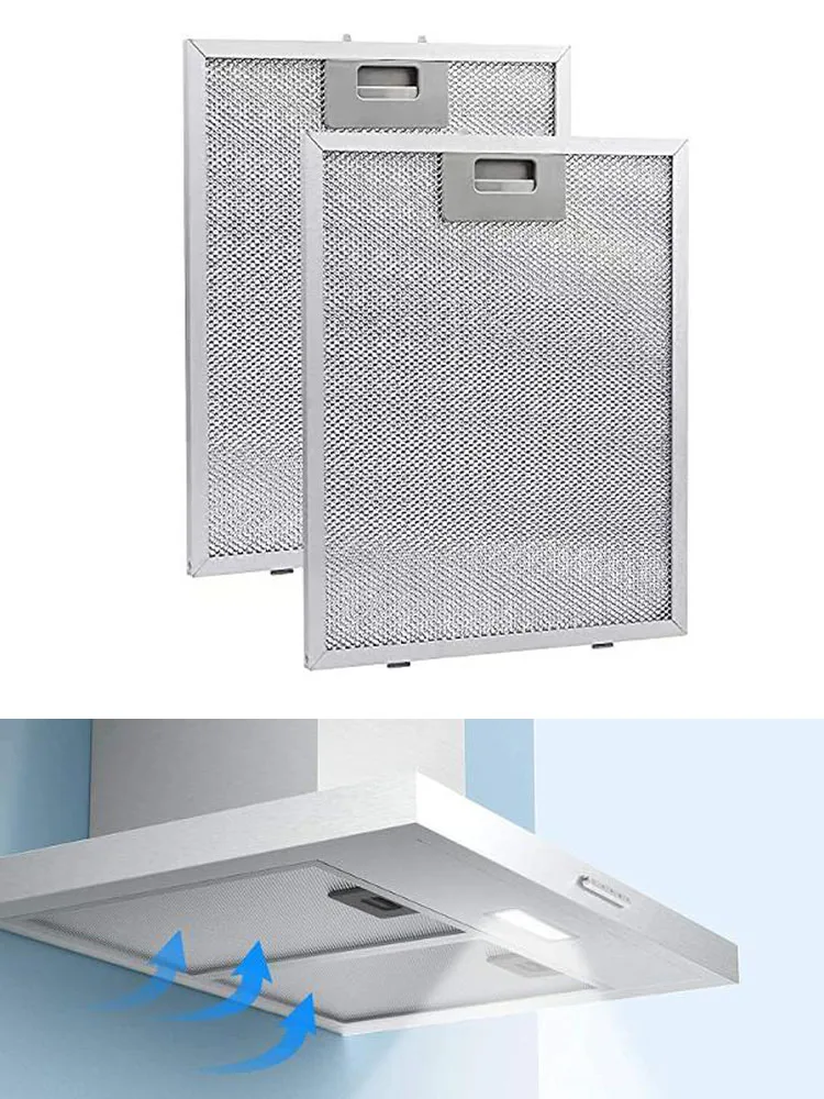 

Cooker Range Hood Oil Hood Filters Metal Mesh Extractor Replacement Vent Filter 5 Layers Aluminized Grease Kitchen 320x260x9mm