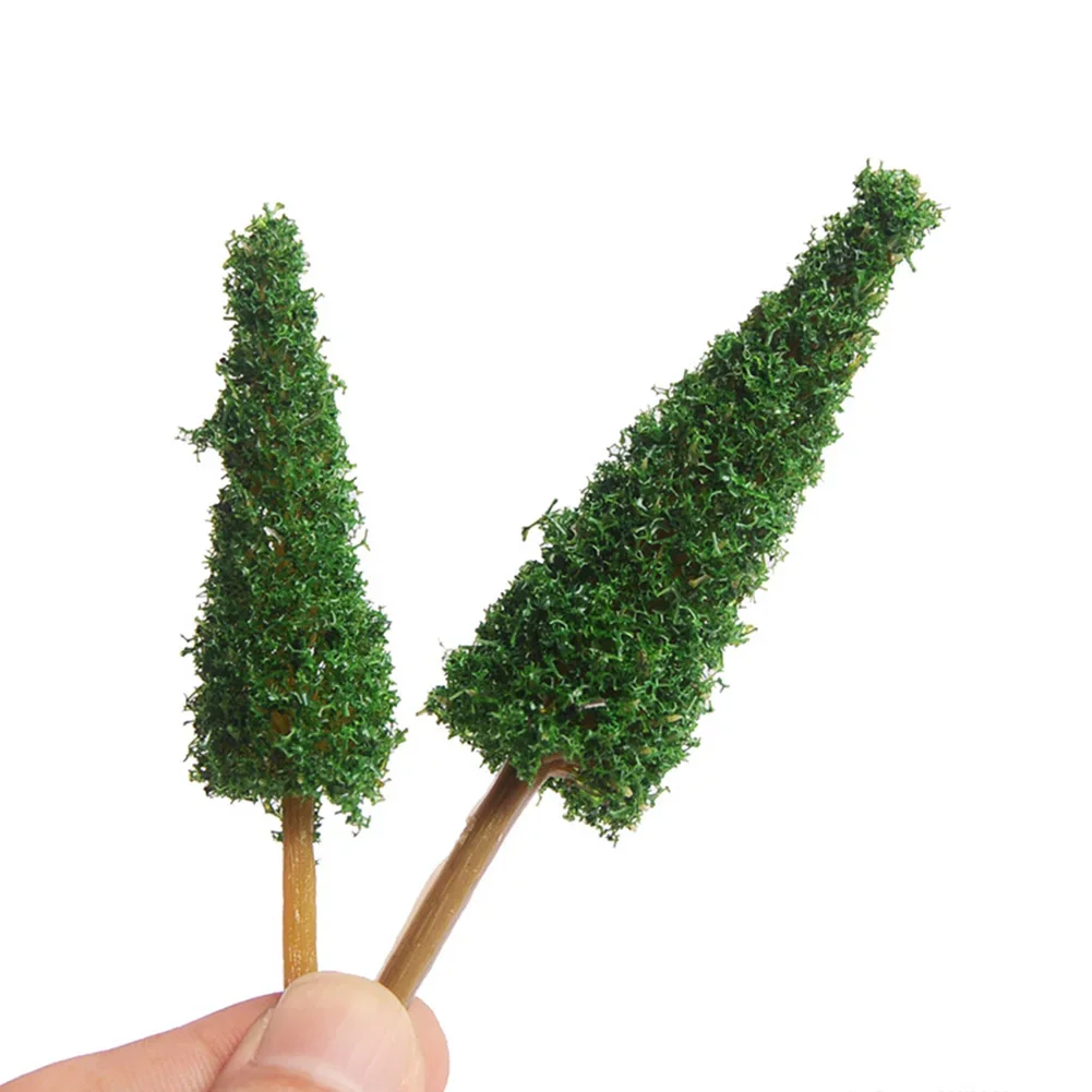 10Pcs Pine Trees 1:25 Model Train Railway Building Model Tree 3 Different Greens For OO Scale Railroad Layout Diorama Wargame 6