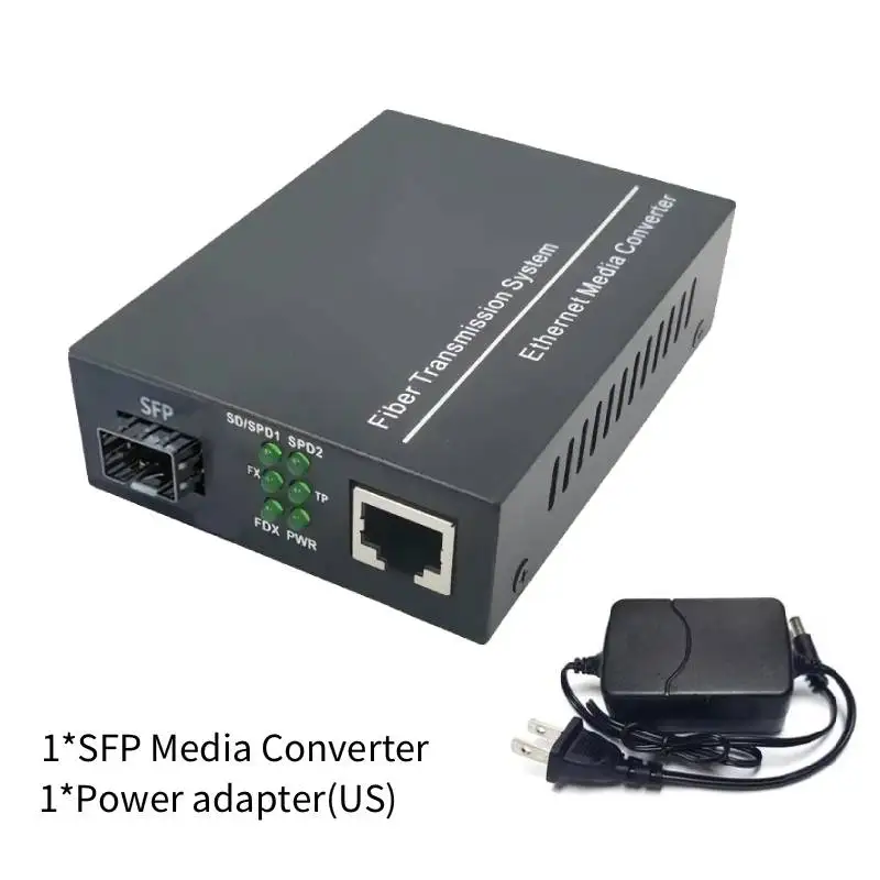 ממיר מדיה SFP ג'יגהביט לסיב RJ45 איתרנט עם מודול סיב כפול במצבים מרובים LC משדר-מקלט אופטי 500 מטר