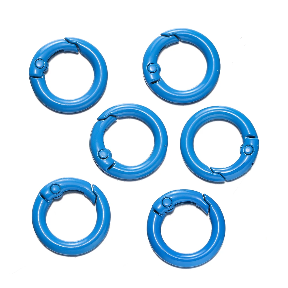 Colorful O Ring Spring Clasp Carabiner Keychain Clips - Pack of 5