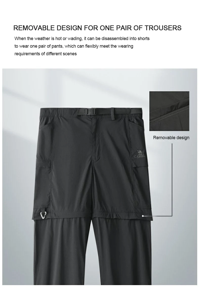 Description Picture 4 of itemGOLDEN CAMEL Hiking Pants Outdoor Ice Sense Quick-drying Trousers Functional Pant for Men 2023 Detachable Short Two-wear Clothes