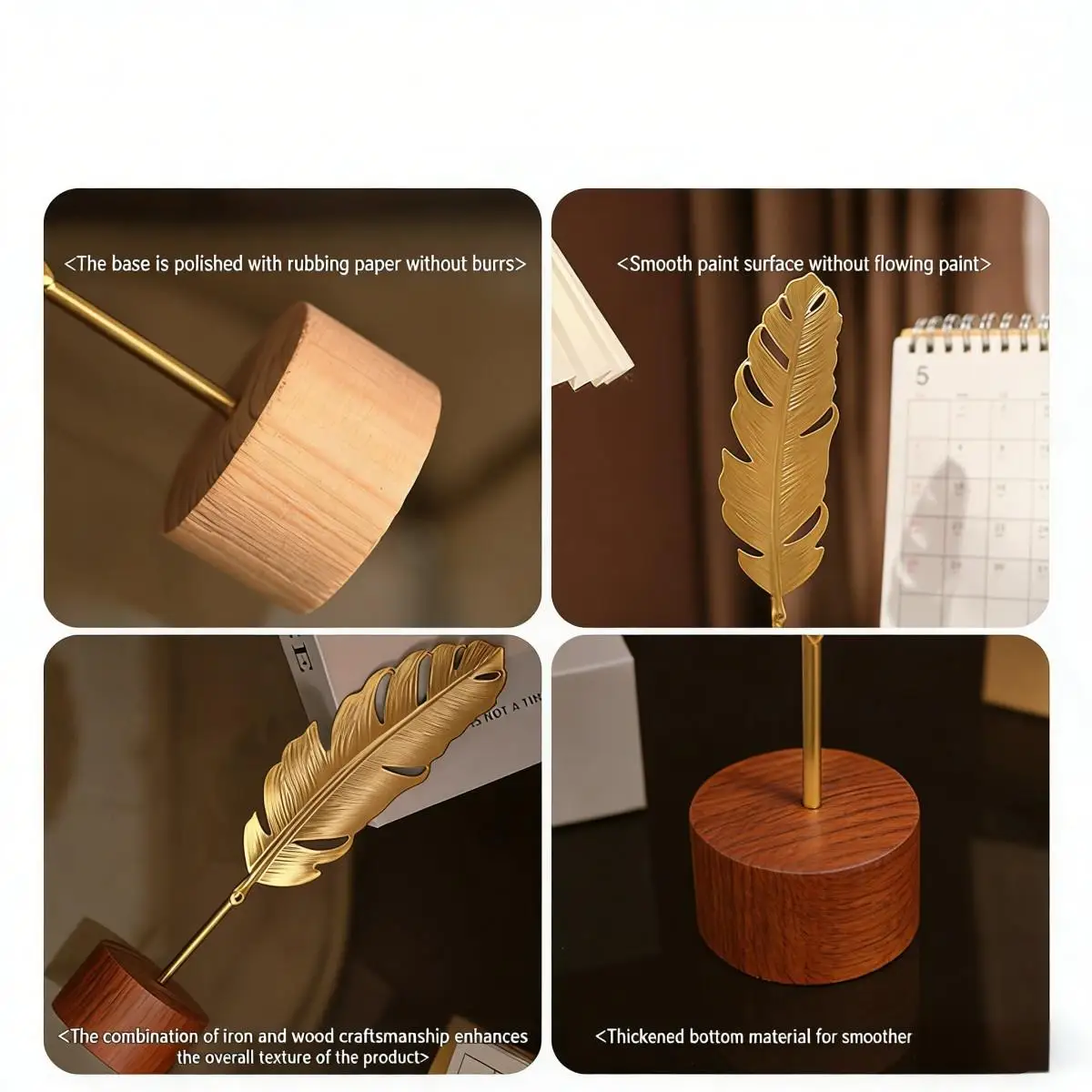 Nordic Style Iron Ginkgo Leaf Ornament - Gold