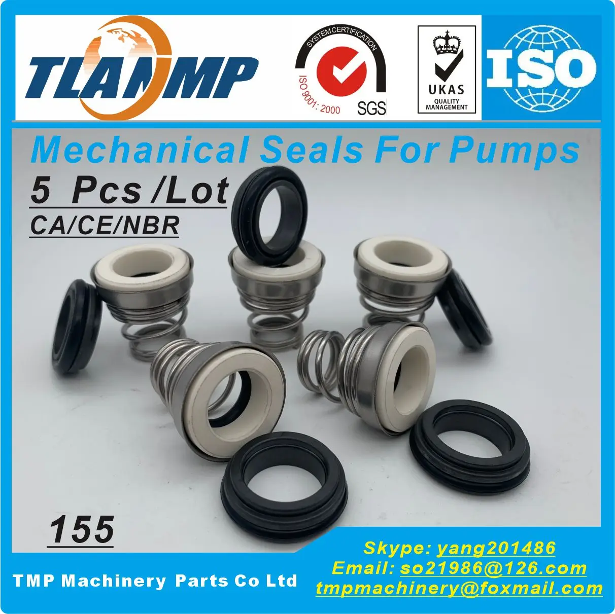 

155-17 TLANMP Mechanical Seals (Material:Carbon/Ceramic/NBR) for Circulating water pumps | AES T04/ BT-FN/ROTE-N Type 3