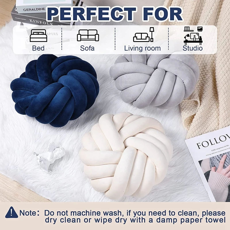 Round Handmade Knot Pillow 4