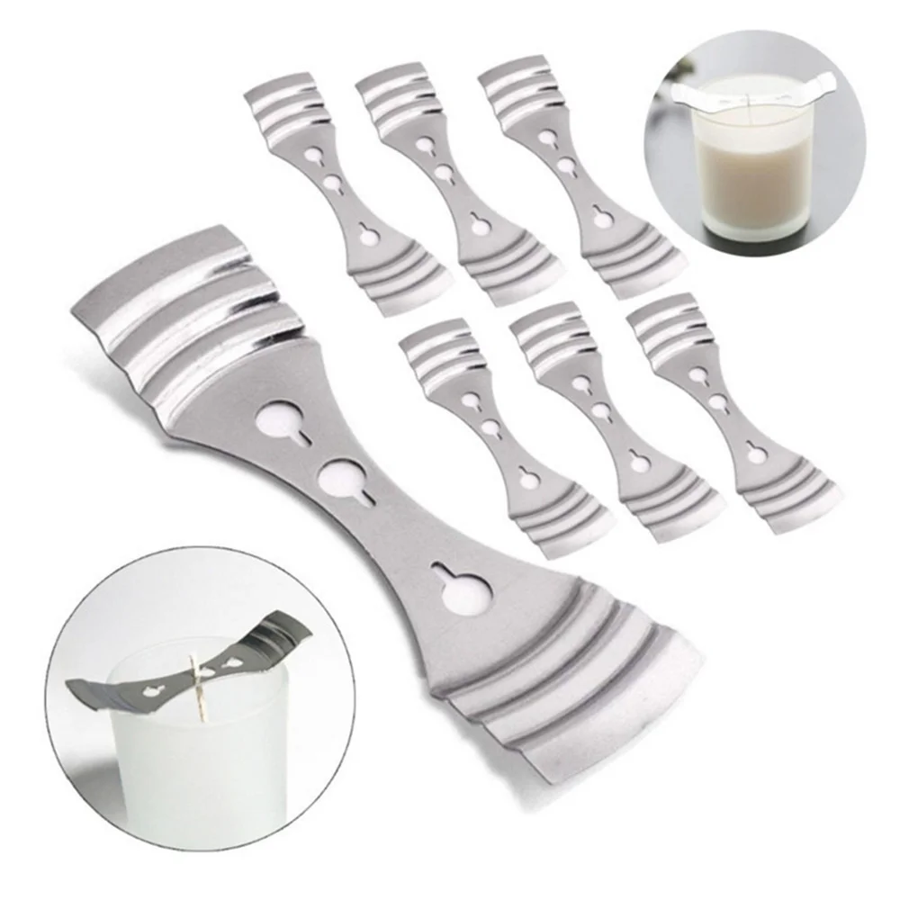 5 10pcs Metal Candle Wick Centering Devices Silver Stainless Steel Candle Wick Holder for Candle Making