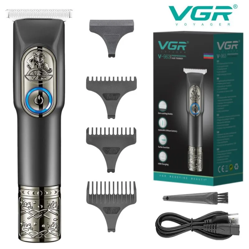 

VGR Hair Trimmer Professional Trimmer Electric Hair Clipper Cordless Hair Cutting Machine Rechargeable Barber T-blade V-963