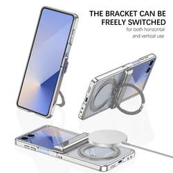 Electroplating Transparent Shockproof Case with Hinge Protection, Ring Holder, and Magnetic Feature - Galaxy Z Flip 8 (Silver)