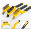 1pc 7 Inch Mini Wire Brush Brass Nylon & Stainless Steel Rust Remover Metal Wire Burring Rust Brush Metal Cleaning Tool 5