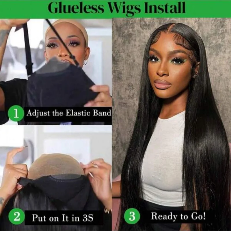 5x5 Glueless HD Lace Front Wigs 40 42 Inch 250% Density Wear And Go Straight 13x4 13x6 Transparent Lace Human Hair Wig For Women 3