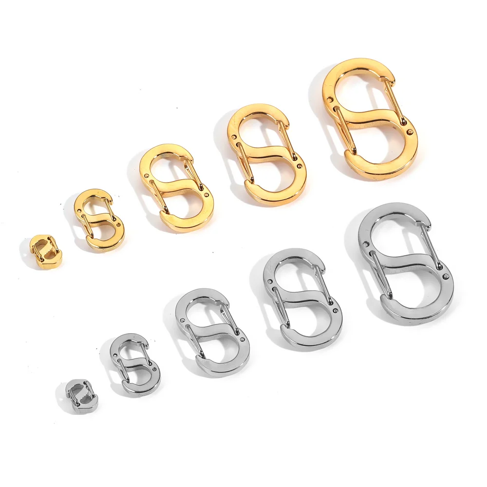 Fermoirs en acier inoxydable avec lettre S corrigée, 4 pièces, mousqueton, pour colliers de la présidence, connecteurs pour bijoux de bricolage
