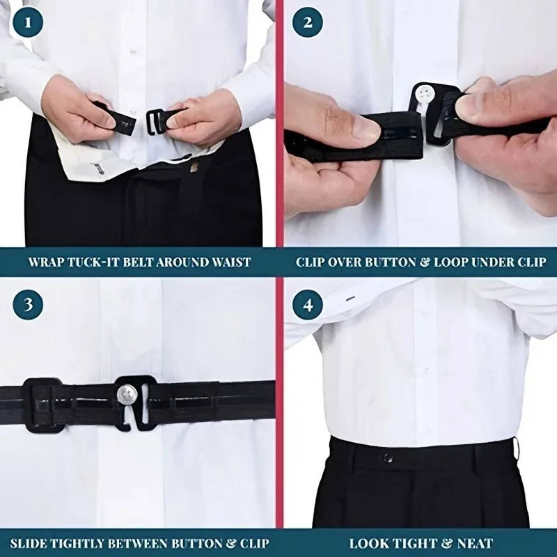 Men'S Nylon Shirt Stays with Anti-Slip Elastic Grip and Adjustable Buckle Non-Textile Weaved Shirt Holder Straps
