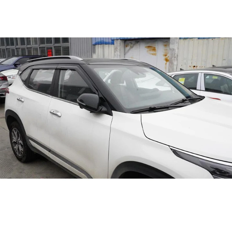 ABS Chrome Door Window Visor Vent Shades Sun Rain Guard for Kia Seltos KX3