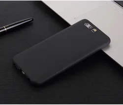 Premium Silicone Soft TPU Case - Crystal Clear & Matte Candy Colors for Huawei Honor 9 (Black)