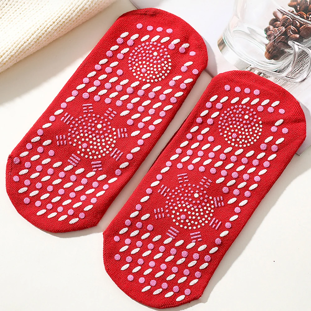 1pair Unisex Winter Warm Self-Heating Health Socks Pain Relief Outdoor Anti-Cold Therapy Magnetic Thermal Stockings Men/Women