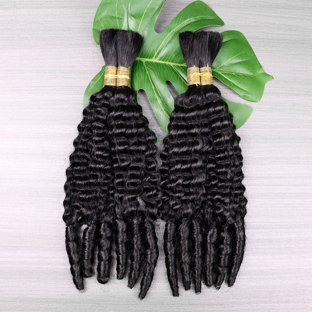 Bulk Human Braiding Hair for Boho Braids Human Hair 100% Burmese Curly Knotless Deep Wave Bohemian Bundles Extensions 2