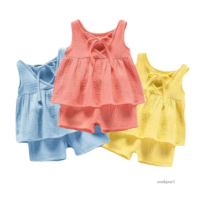 Baby Girl Cotton Clothing Set Tops + Short Pants Kids Summer Toddler