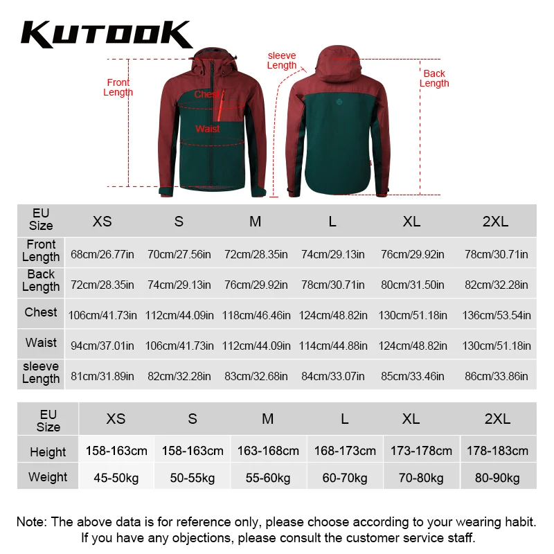 KUTOOK Men's Softshell Jacket Hood Fleece Hiking Windbreaker Waterproof Jackets for Climbing Camping Clothing