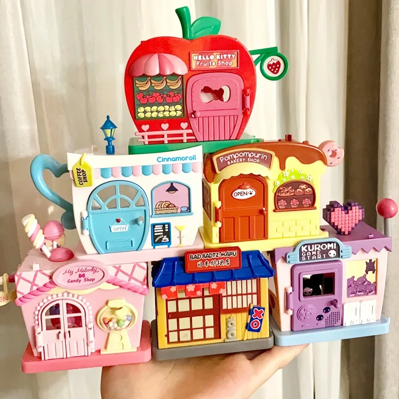 

Sanrio, Hello Kitty Kuromi Cinnamoroll игрушечный домик уличный вид сращиваемая сборная Штабелируемая Модель Коллекционная Подарочная игрушка