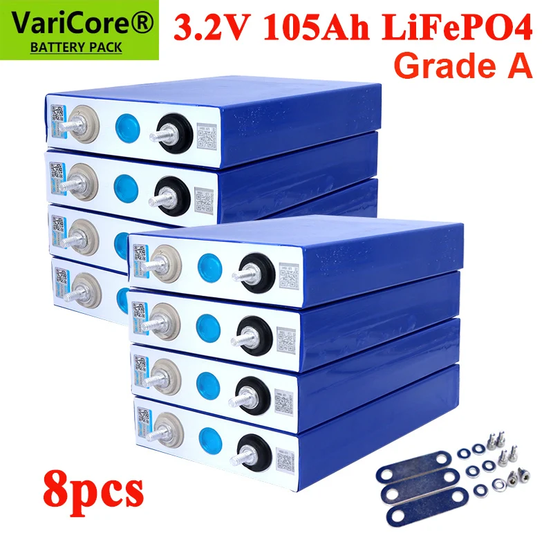 8pcs  3.2V LiFePO4 Battery 320AH 280ah 200ah 150ah 105ah DIY 12v 24V Automotive
