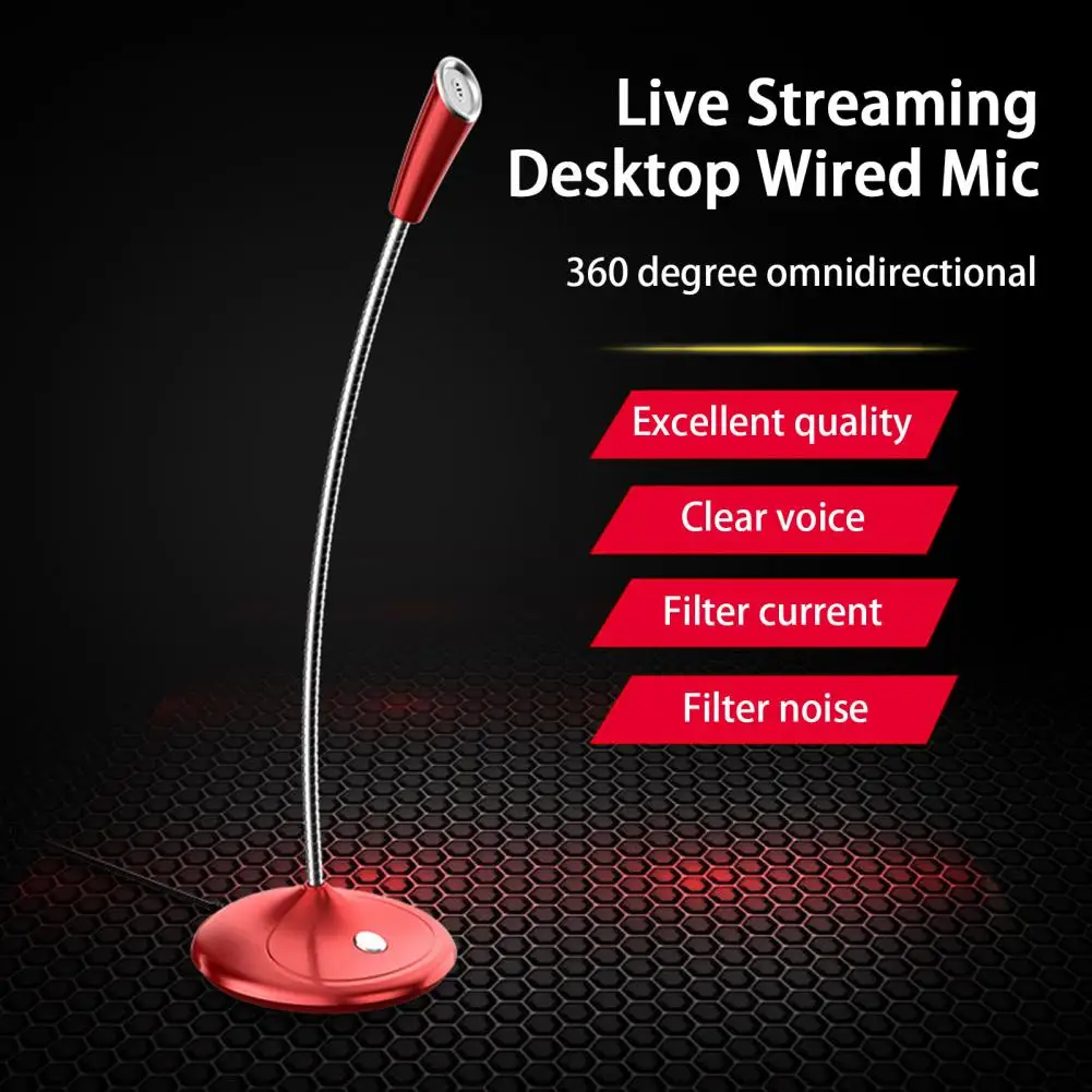 

Computer Microphone Convenient Gooseneck Tube Wide Compatibility Podcasting Streaming USB PC Computer Mic for Home