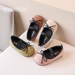 Girls Soft Ballet Flats 2024 Spring New Pink Green Mary Janes Kids Classic Round Toe Bowtie Elastic Band Ballerina Shoes