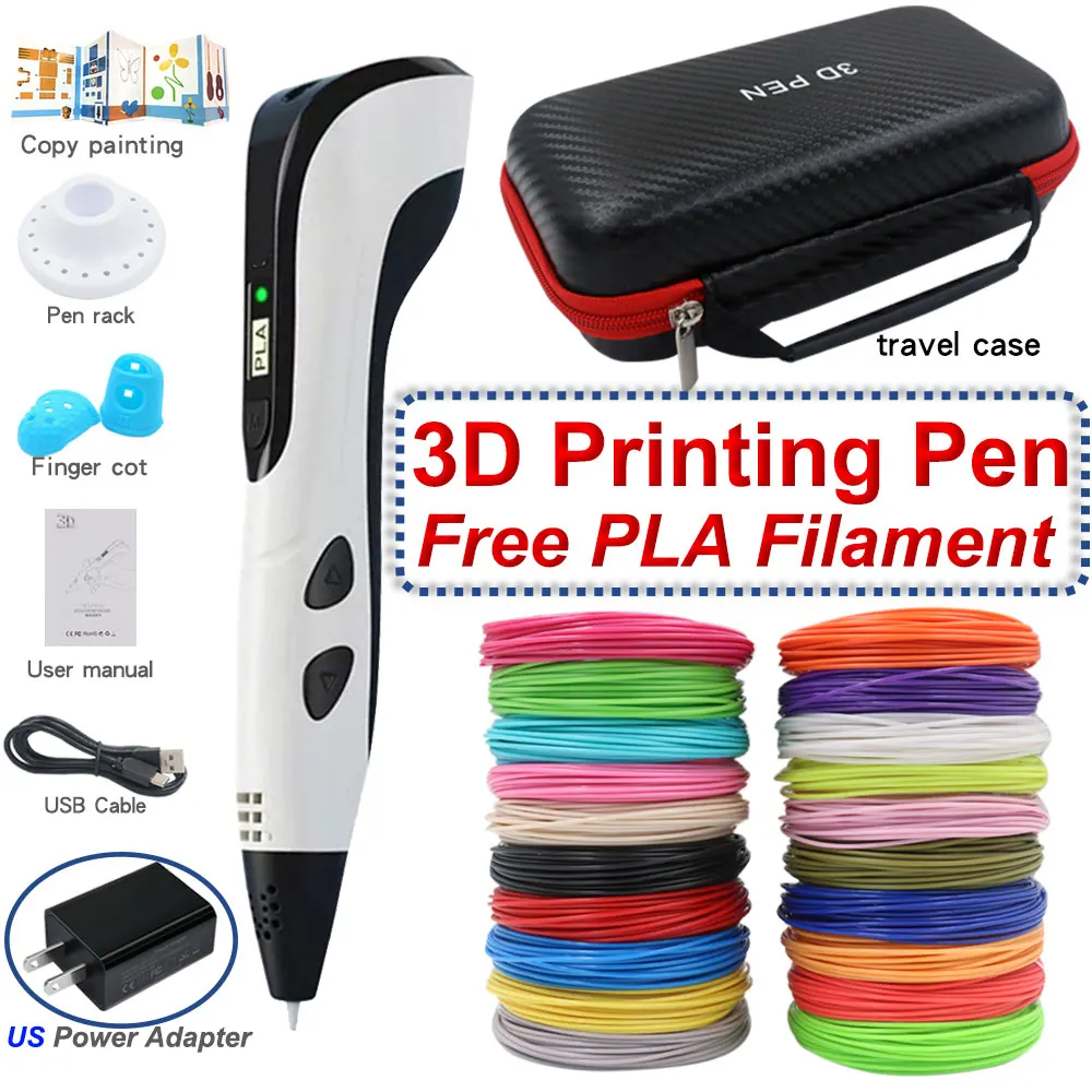 3D Printing Pen for Children with LCD Screen PLA Filament Travel Case 3d printing pen