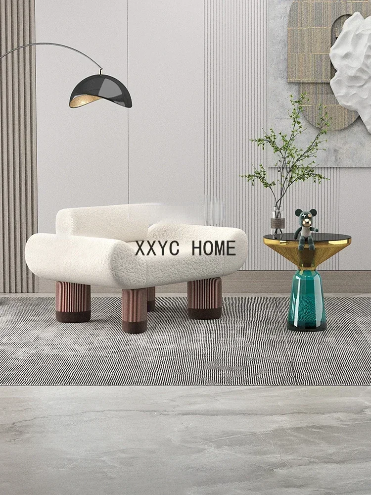 

Кресло на одно сиденье, стул для отдыха из овечьей шерсти, кресло-кушетка для гостиной