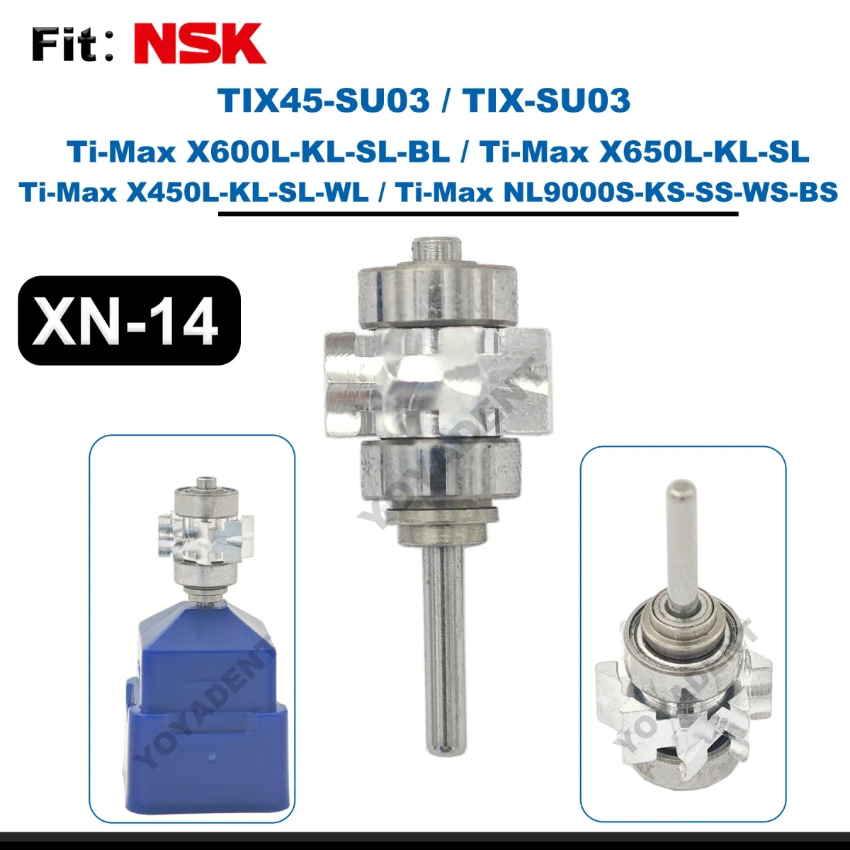 Fit NSK Ti-Max X450L/X500L/X600L/X650L/X700L/NL9000S/NL9000T/NL9000M High Speed Handpiece Dental Turbine Cartridge Rotorr 2