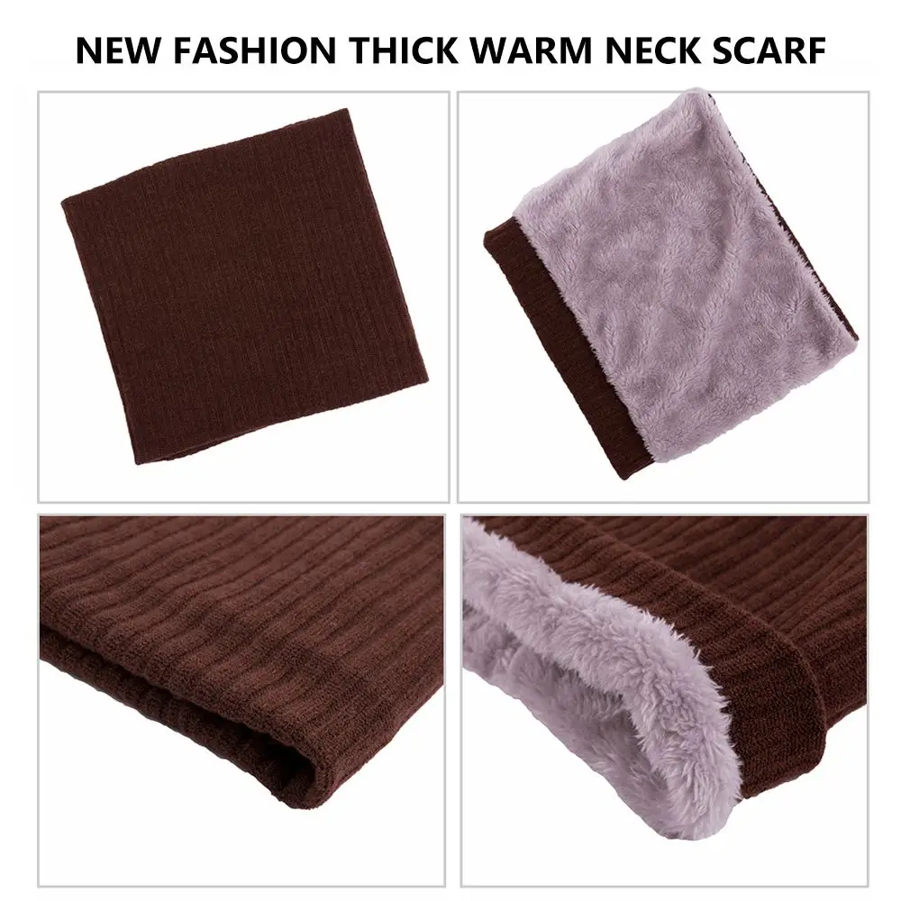 Warm Knitted Scarf Thermal Thickened Fleece Lined Ski Neck Scarf Winter Women Men Windproof Skating Cycling Hiking Warm Mask